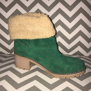Green ankle boots
